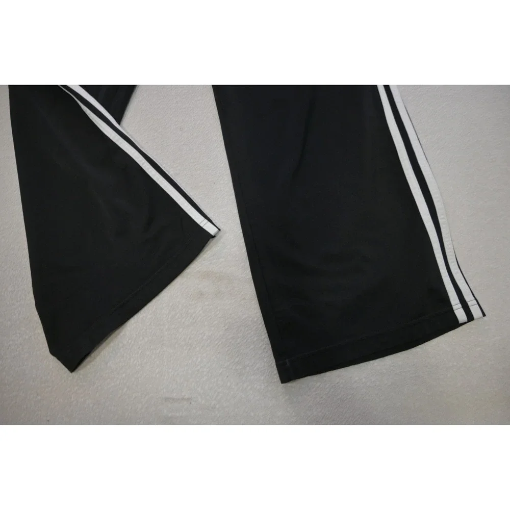 Adidas Track Sweat Pants Mens Medium Black White Stripes Athletic Excellent